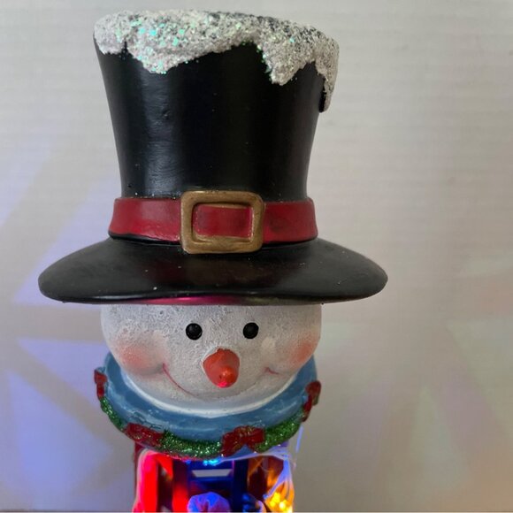 Holiday Time Lighted Snowman Water Tower Christmas Decoration w Santa Animals - Picture 6 of 8